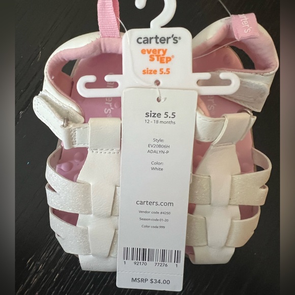 Carters toddler white shoes NWT - Picture 3 of 3